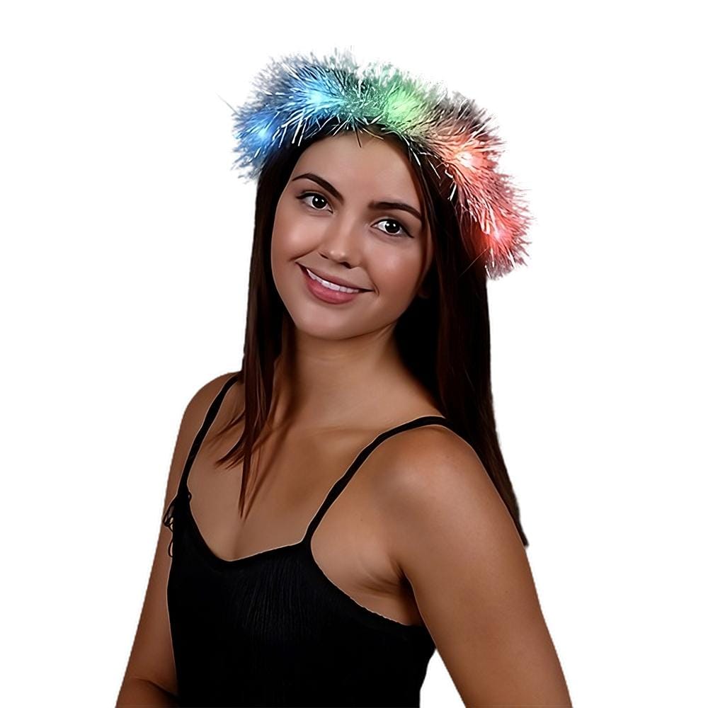 Light Up Tinsel Halo Crown Headband All Products Light Up Tinsel Halo Crown Headband All Products 3
