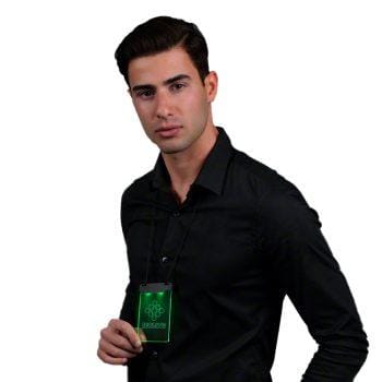 Green LED Personalized Write On Clear Plastic Badge Necklace All Products 3