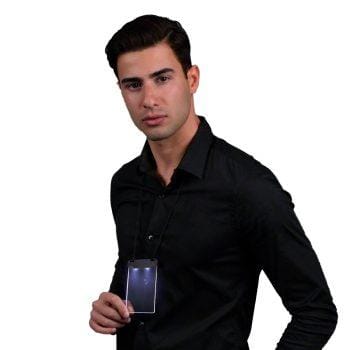 White LED Personalized Write On Clear Plastic Badge Necklace All Products 3