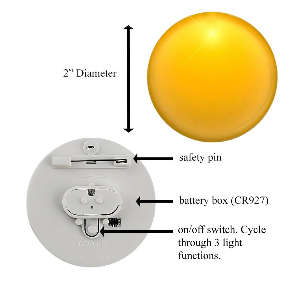 Light Up Round Badge Pin Yellow All Products Light Up Round Badge Pin Yellow All Products 5