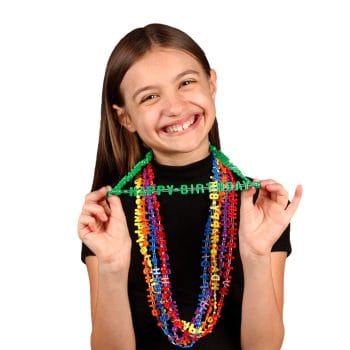Opaque Happy Birthday Necklace Assorted Pack of 12 All Products 3