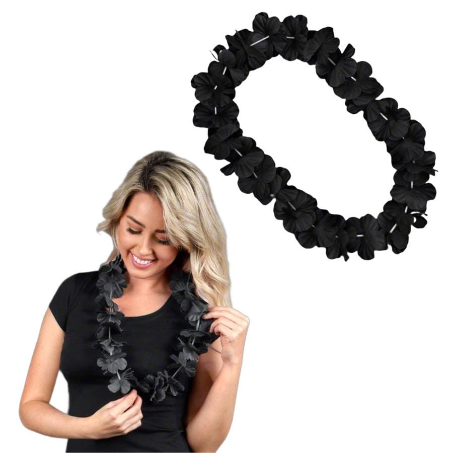 Hawaiian Flower Lei Necklace Black All Products Hawaiian Flower Lei Necklace Black All Products 4