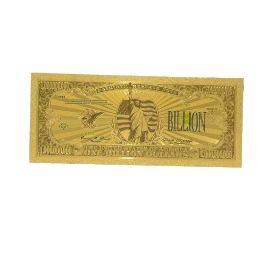 One Billion US Dollars 24K Gold Plated Collectible Fake Banknotes for Decoration 24K Gold and Silver Plated Replica Bills 3