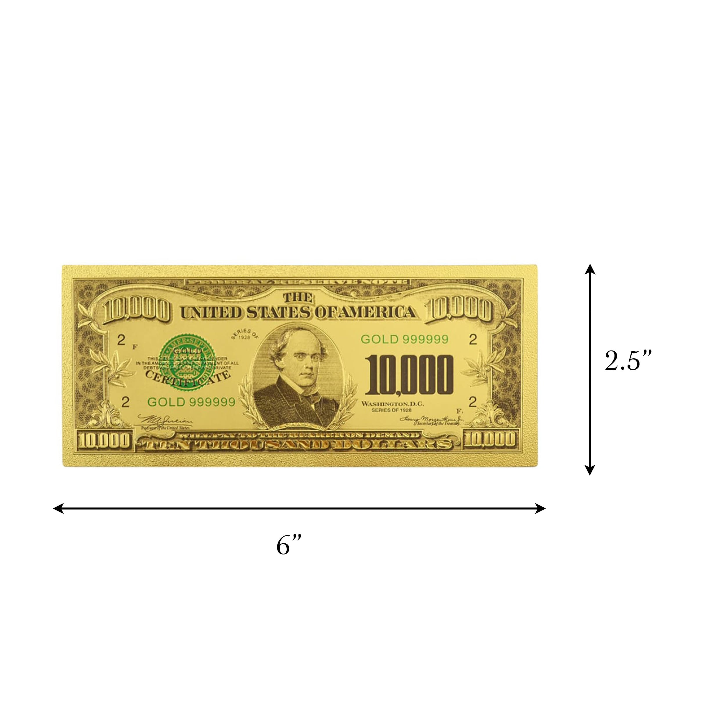 Ten Thousand US Dollars 24K Gold Plated Collectible Fake Banknotes for Decoration 24K Gold and Silver Plated Replica Bills Ten Thousand US Dollars 24K Gold Plated Collectible Fake Banknotes for Decoration 24K Gold and Silver Plated Replica Bills 6