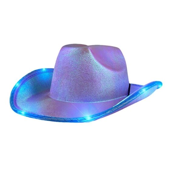 Purple Blue Light Up Glorious Luminous Sheen Metallic Cowboy Space Cowgirl Hat All Products 3