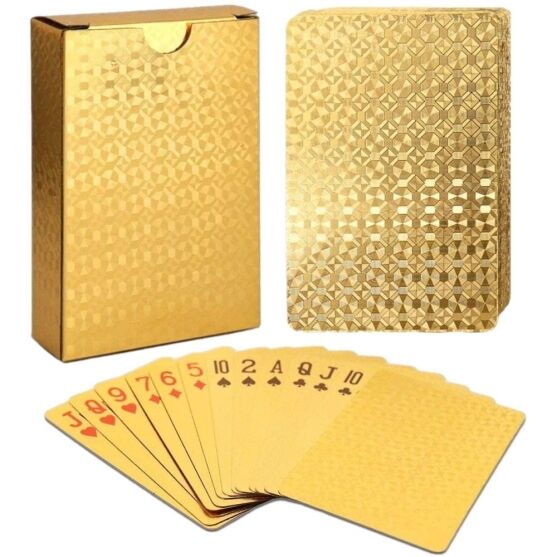 Gold Magic Waterproof Non Slippery Deck of Poker Cards with No Art Premium Quality 24K Gold and Silver Plated Replica Bills 3