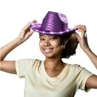 Halloween LED Flashing Cowboy Hat with Purple Sequins All Products Halloween LED Flashing Cowboy Hat with Purple Sequins All Products 4