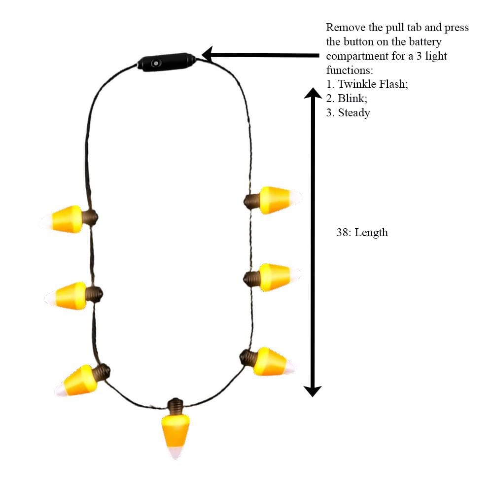 Flashing LED Candy Corn Charm String Necklace All Products Flashing LED Candy Corn Charm String Necklace All Products 6