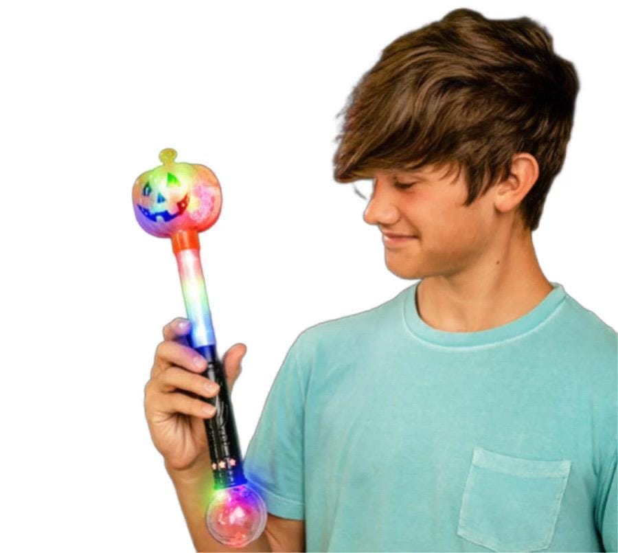 16 Inch Flashing Multicolor Pumpkin Scepter Wand All Products 3