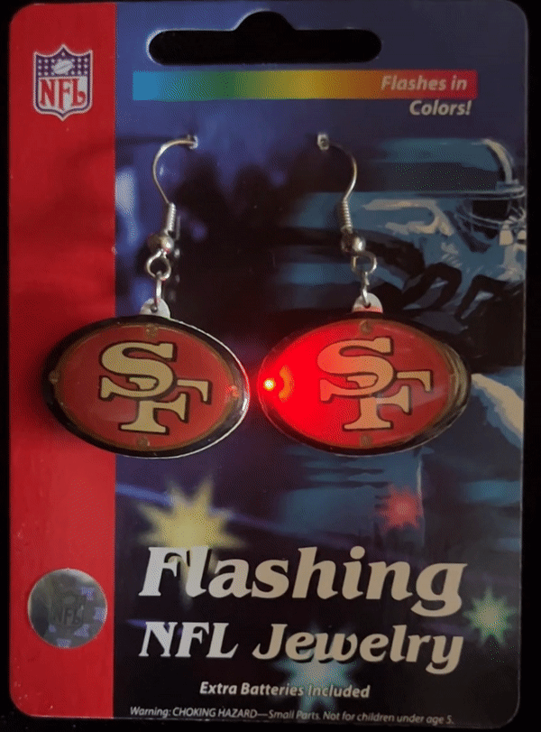 San Francisco 49ers NFL Officially Licensed Flashing Earrings All Products San Francisco 49ers NFL Officially Licensed Flashing Earrings All Products 3