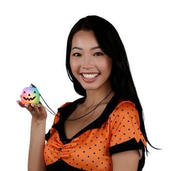 Light Up Slow Color Change Happy Pumpkin Charm Necklace All Products 3