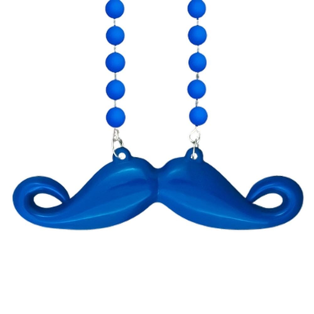 Funky Mustache Beaded Necklace Blue Pack of 12 All Products Funky Mustache Beaded Necklace Blue Pack of 12 All Products 4
