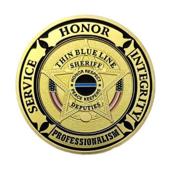 Sheriff Thin Blue Line Law Enforcement Prayer Police Challenge Gold Plated Coin All Products 3