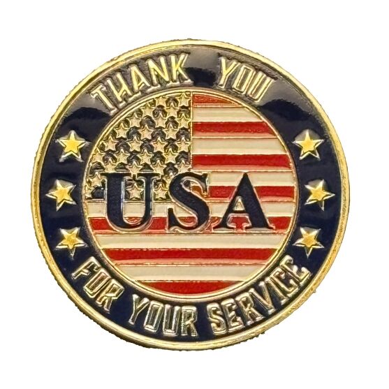 Patriotic USA Flag Thank You for Your Service Commemorative Gold Plated Coin All Products 3