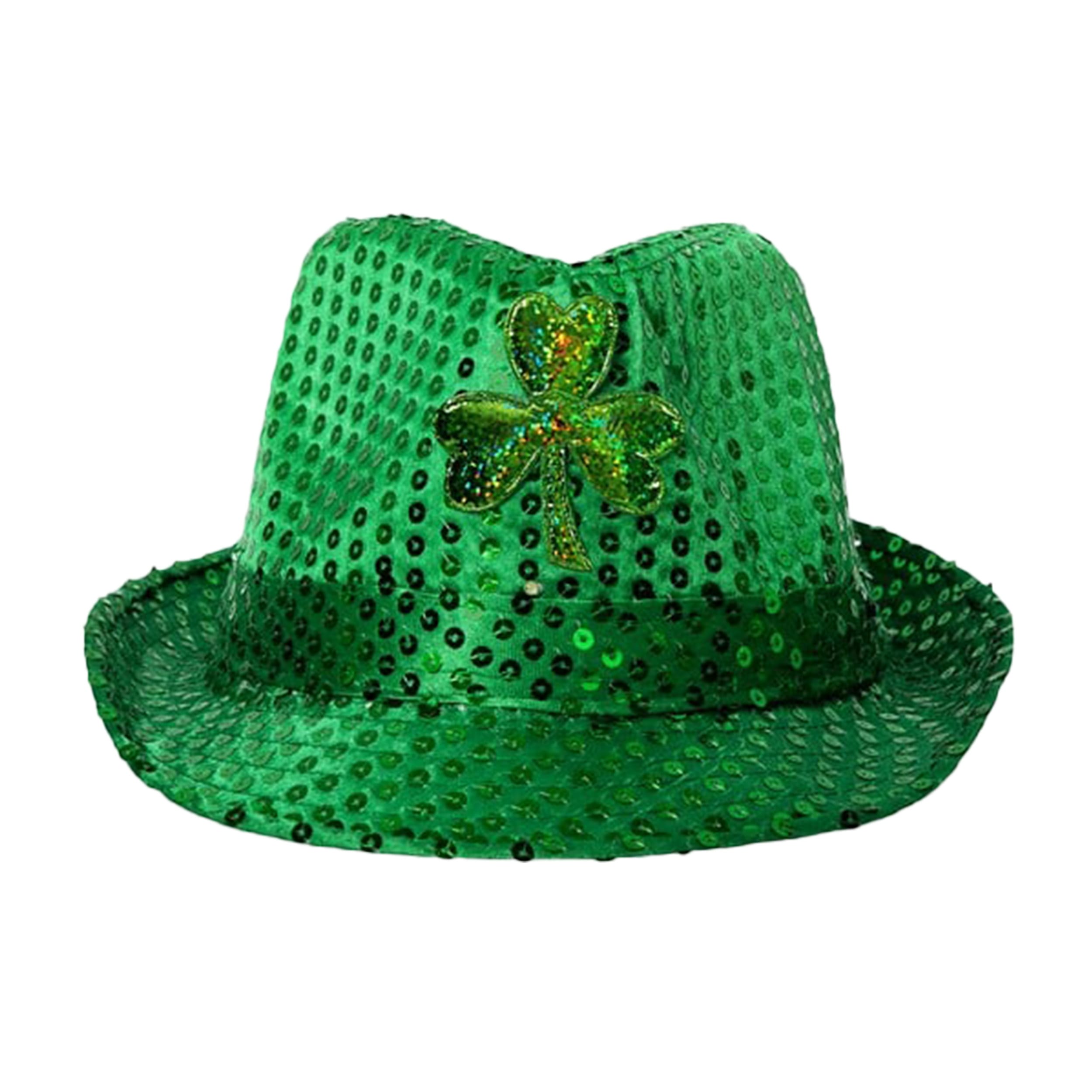 Pack of 6 LED Flashing Fedora Hat with Green Shamrock Sequins All Products Pack of 6 LED Flashing Fedora Hat with Green Shamrock Sequins All Products 6