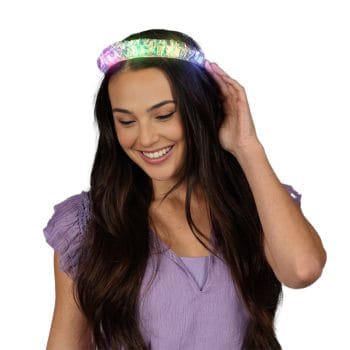 Light Up LED Iridescent Braid Headband All Products 3