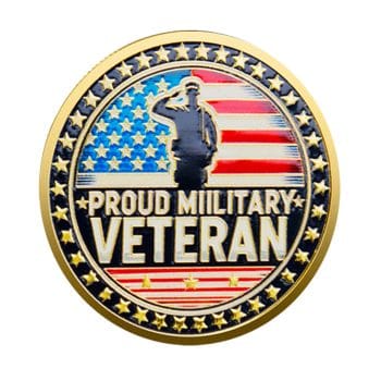 Proud Military Veteran Challenge Gold Plated Coin All Products 3