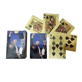 Fight for Freedom Rally 47th President Donald Trump 24k Gold Foil Plated Waterproof Playing Cards 24K Gold and Silver Plated Replica Bills 3