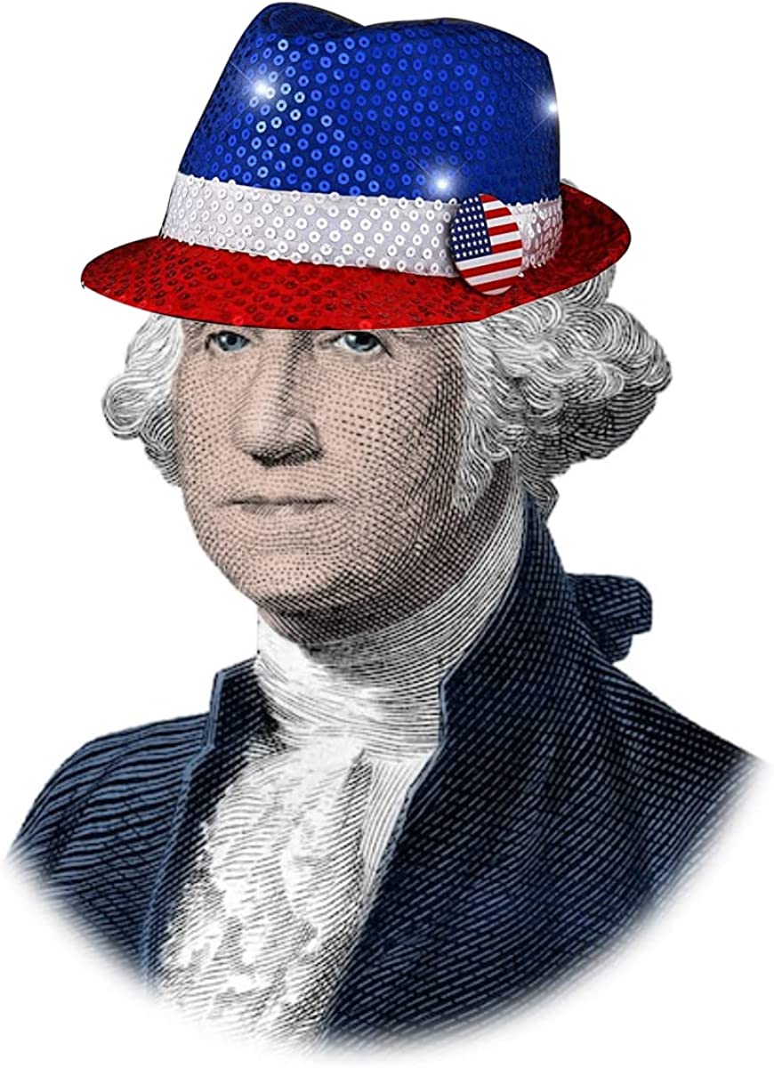 USA Flashing Fedora Hat with Red White and Blue Sequins 4th of July USA Flashing Fedora Hat with Red White and Blue Sequins 4th of July 4