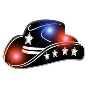 Black Cowboy Hat Flashing Body Light Lapel Pins All Body Lights and Blinkees