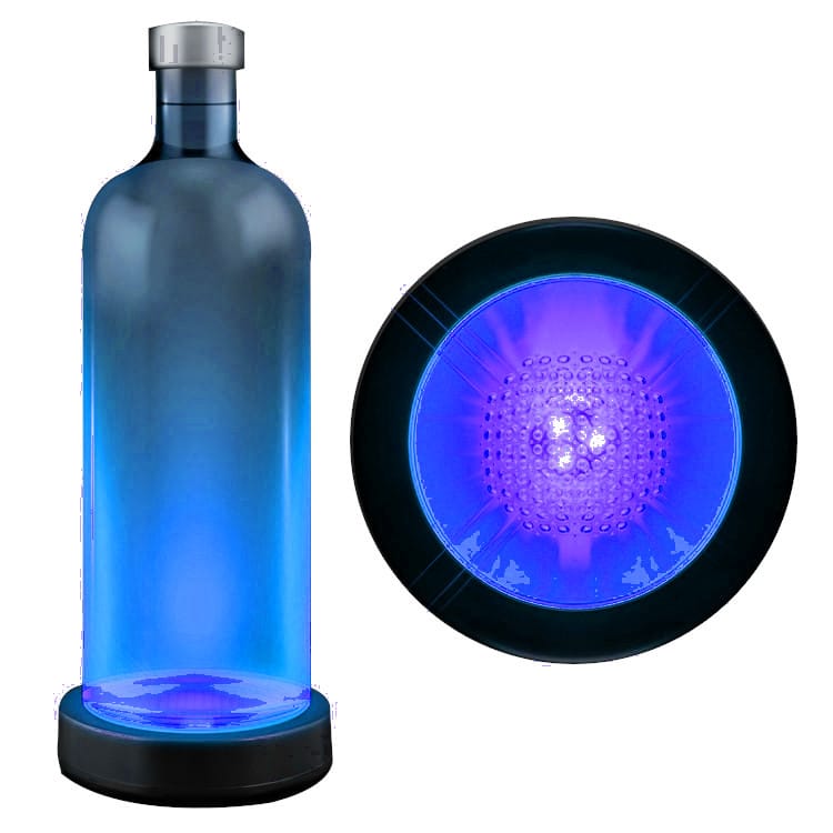 Blue LED Switch Activated Bottle Base Light Display Drink Coaster All Products Blue LED Switch Activated Bottle Base Light Display Drink Coaster All Products 3