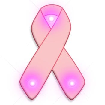 Pink Ribbon Flashing Body Light Lapel Pins All Body Lights and Blinkees