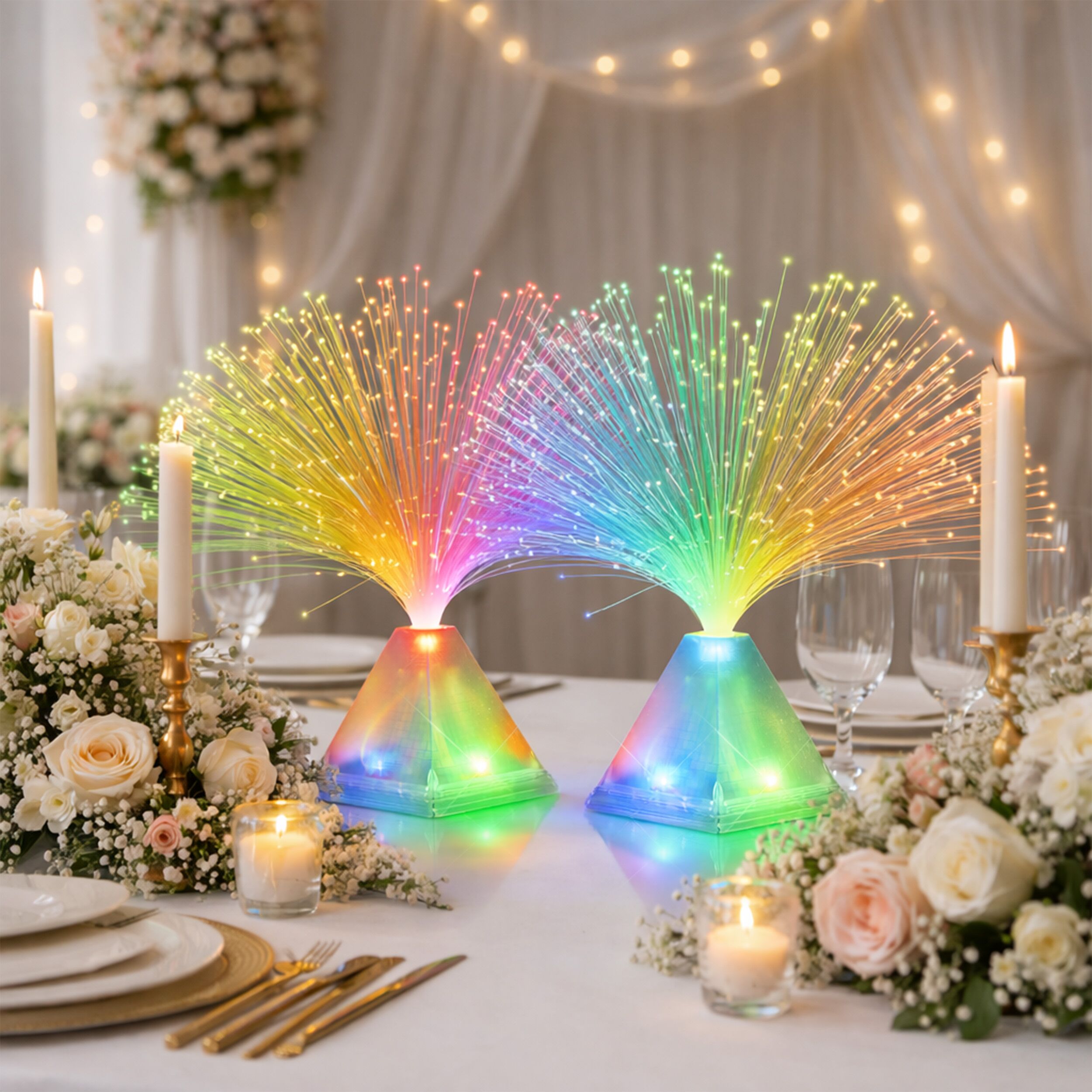 Fiber Optic Pyramid Centerpiece All Products 6