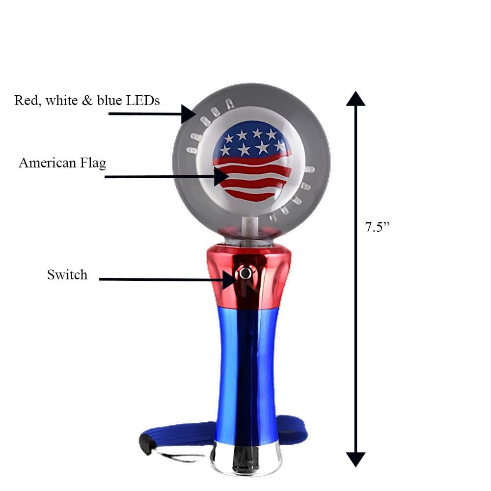 Supersphere with American Flag 2 Inch Glow Sticks 7