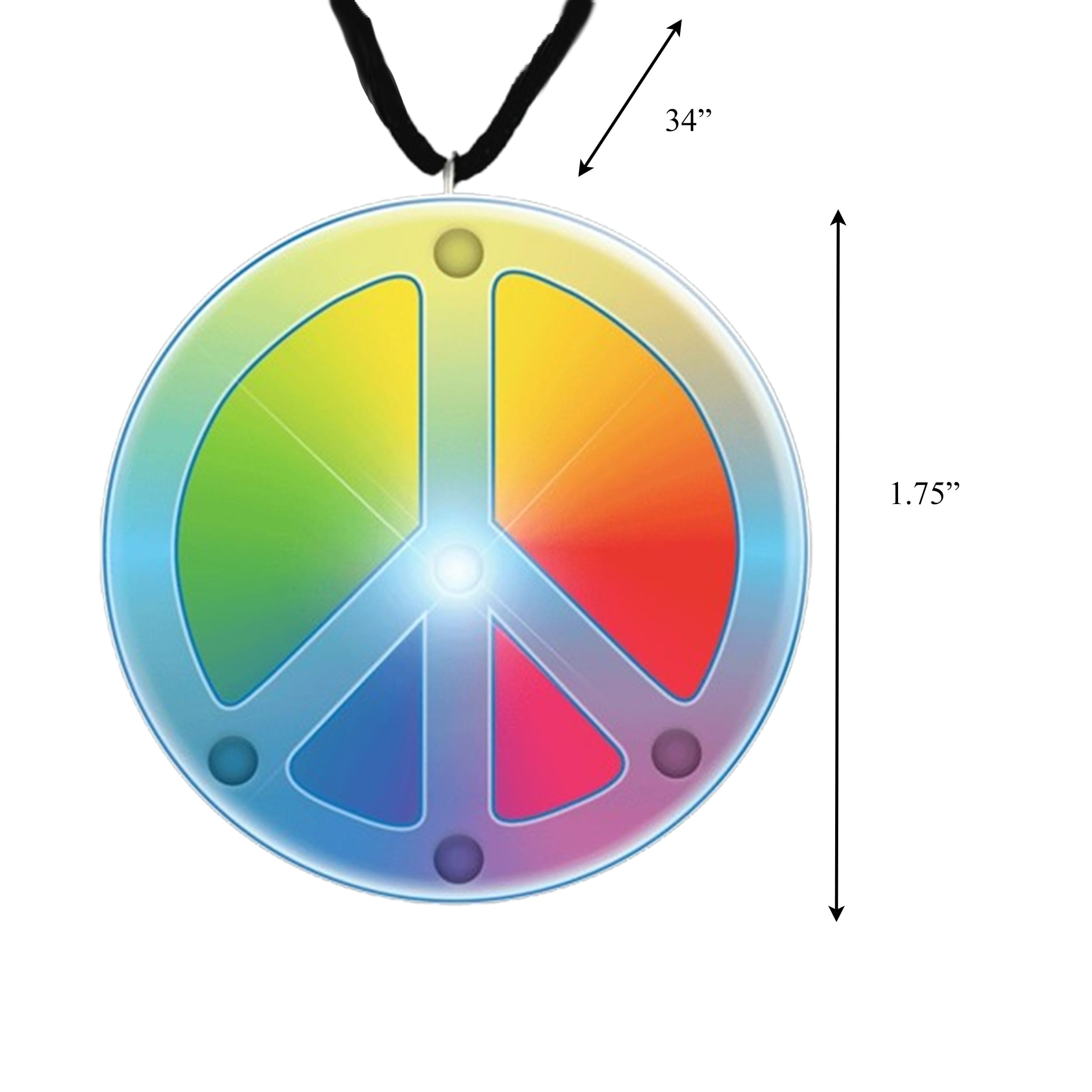 Rainbow Peace Sign Necklace Flashing Body Light All Products 4