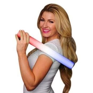 Premium LED Foam Cheer Sticks with Red White Blue LEDs 4th of July