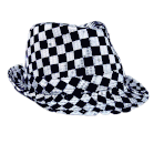 Light Up LED Flashing Fedora Hat with Checkered Sequins All Products 5