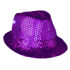 LED Flashing Fedora Hat with Purple Sequins All Products 5