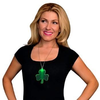 Large Green Shamrock LED Acrylic Necklace All Products