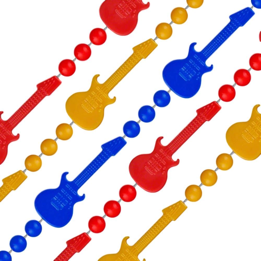 Rock N Roll Guitar Bead Necklace Assorted Pack of 12 All Products Rock N Roll Guitar Bead Necklace Assorted Pack of 12 All Products 3