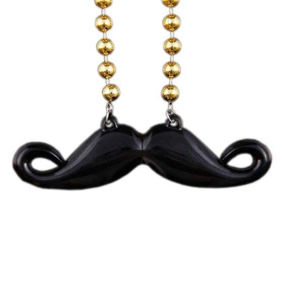 Funky Mustache Beaded Necklace Black Pack of 12 All Products 3