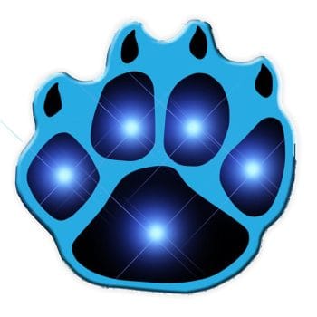 Pawprint Flashing Body Light Lapel Pins All Body Lights and Blinkees