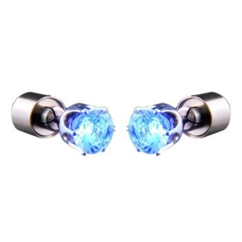 LED Faux Diamond Pierced Earrings Blue Blue LED Faux Diamond Pierced Earrings Blue Blue