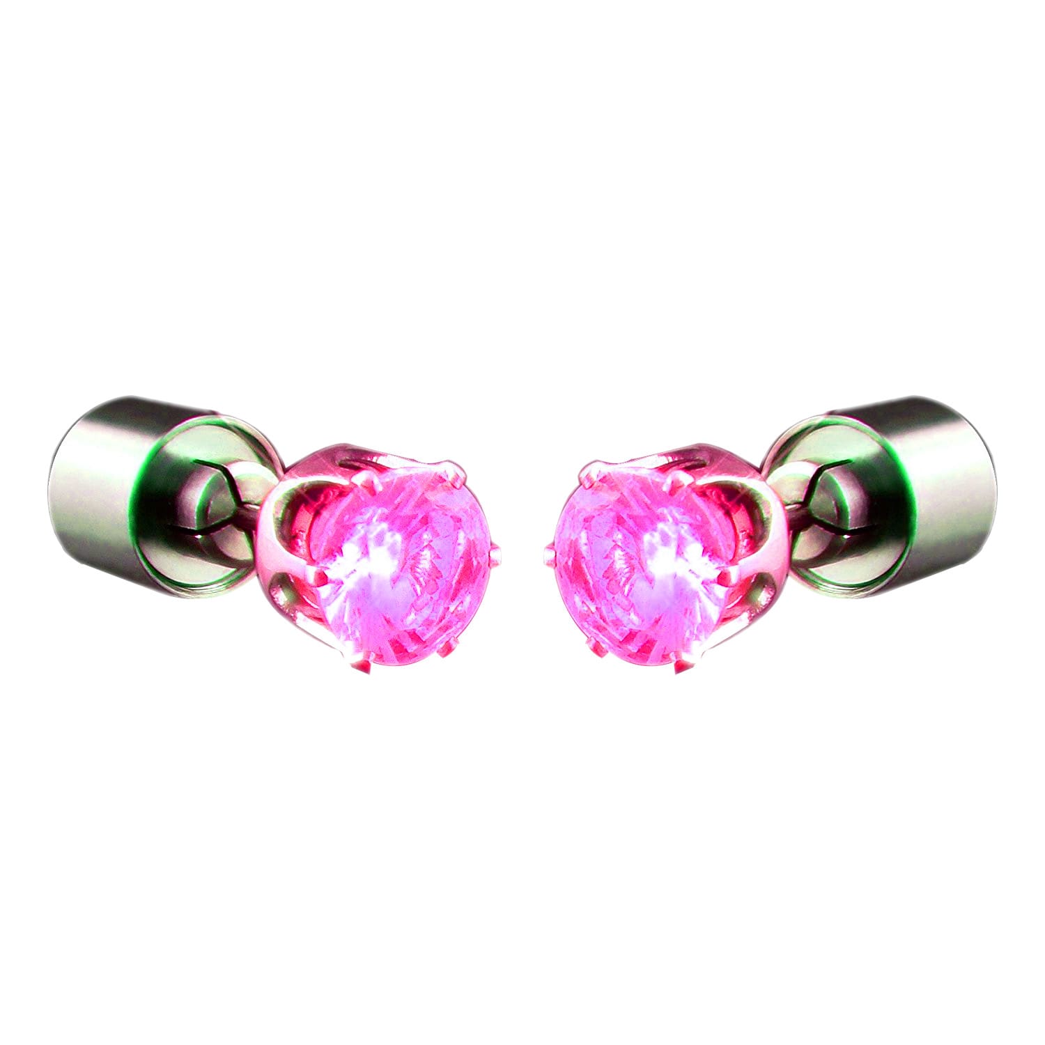 LED Faux Diamond Pierced Earrings Pink All Products LED Faux Diamond Pierced Earrings Pink All Products 3