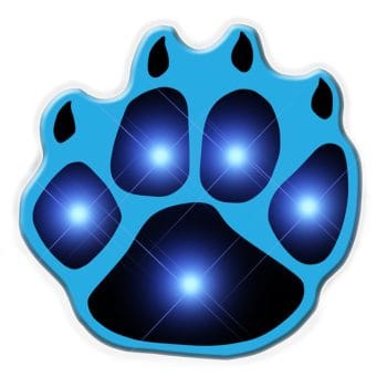 Blue Pawprint Flashing Body Light Lapel Pins All Body Lights and Blinkees