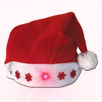 Santa Hat with Flashing Snowflakes Christmas Hats Santa Hat with Flashing Snowflakes Christmas Hats
