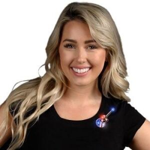 USA Guitar Flashing Body Light Lapel Pins 4th of July