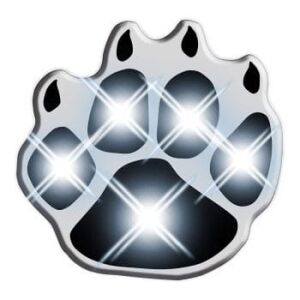 White Pawprint Flashing Body Light Lapel Pins All Body Lights and Blinkees