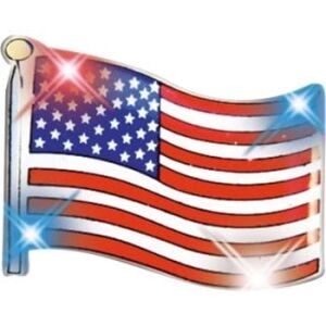 USA Flag Flashing Body Light Lapel Pins 4th of July