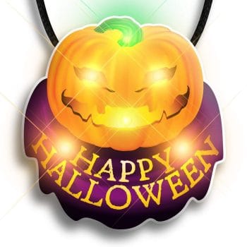Happy Halloween Pumpkin Flashing Body Light Necklace All Body Lights and Blinkees