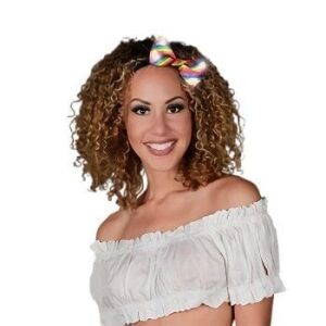 Rainbow Stripes Bow Tie with White LED Lights All Products