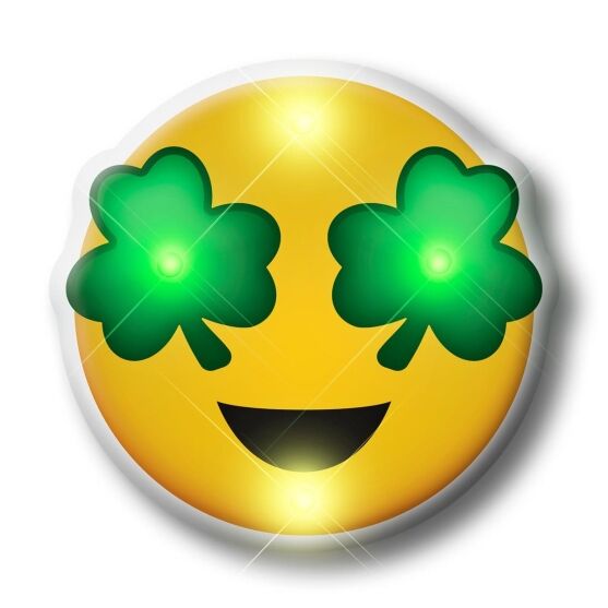St Patrick’s Day Shamrock Eyes Emoji Flashing Lapel Pins All Body Lights and Blinkees 3