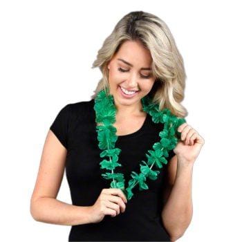 Hawaiian Flower Lei Necklace Green Man that Burns Lights