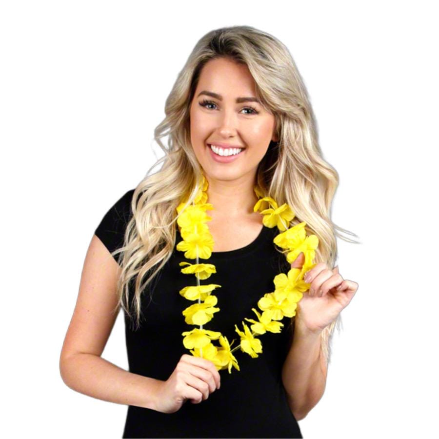 Hawaiian Flower Lei Necklace Yellow All Products Hawaiian Flower Lei Necklace Yellow All Products 3