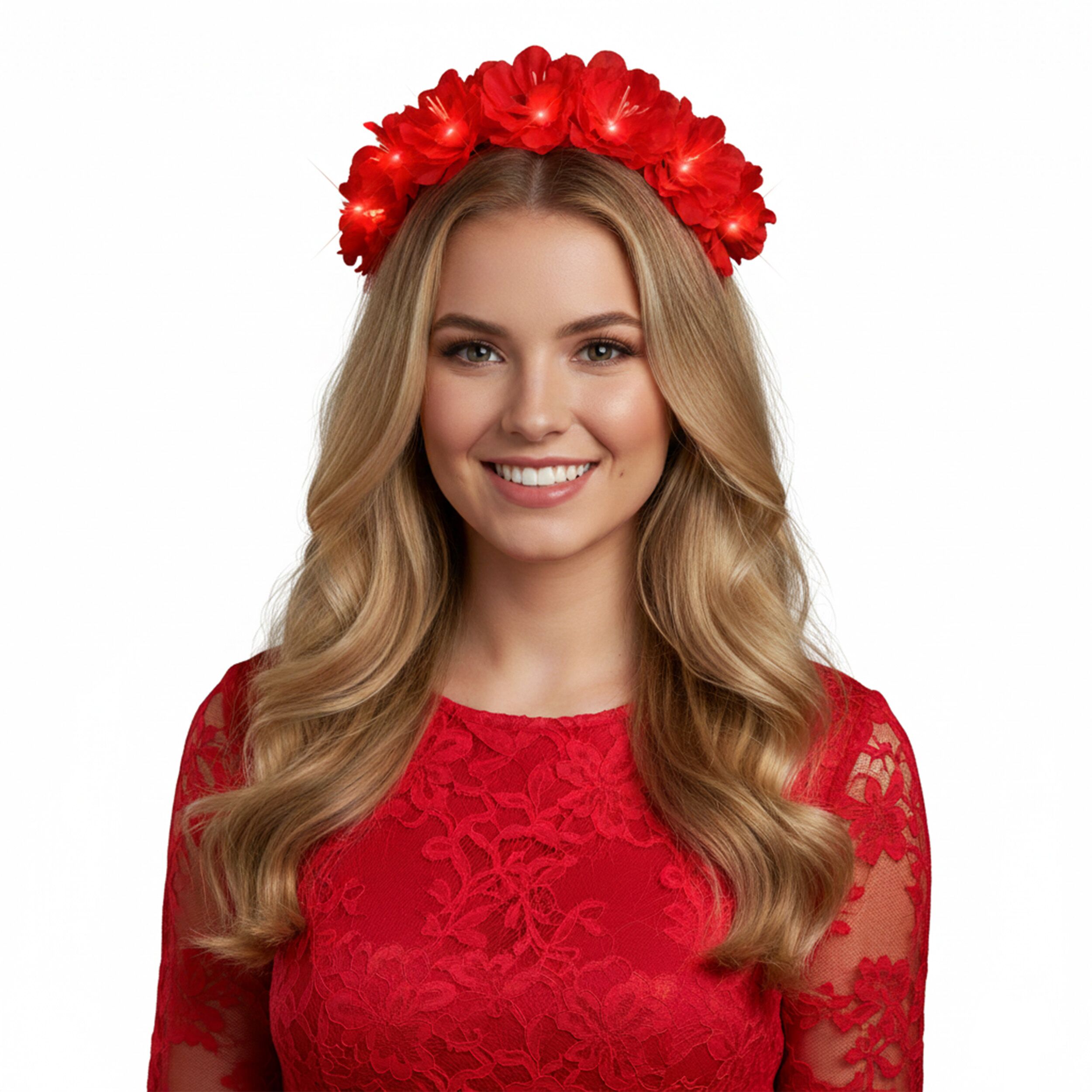 Red Kiss Fairy Flower LED Headband 4th of July Red Kiss Fairy Flower LED Headband 4th of July 3