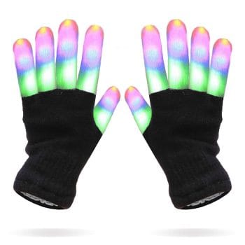 Multicolor Stripes LEDs Black Gloves All Products